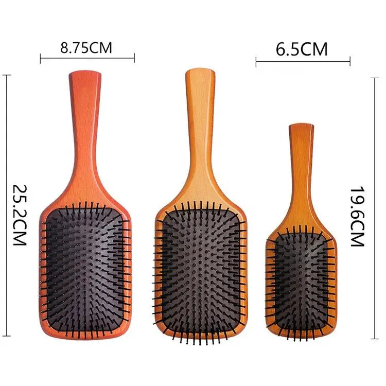 Manufacturer Wholesale Eco Friendly OEM Custom Logo Natural Wooden Bamboo Hairbrush Hairbrush Portable Bristle