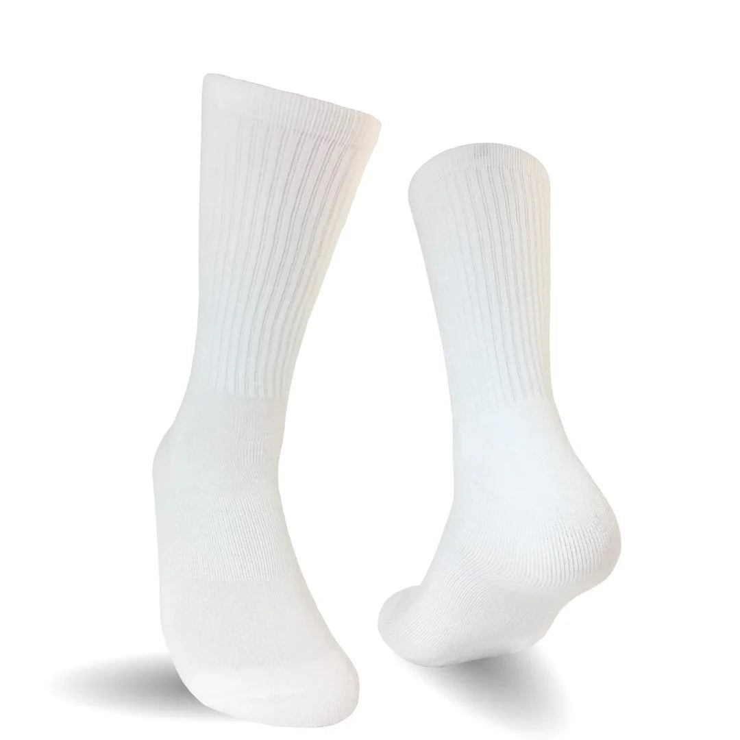 Custom Print White Thick Basketball Print White Winter Sublimation Crew Sock Blanks