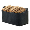 YUJIN Felt Big Bag for Firewood Wood Basket Black Set of 2