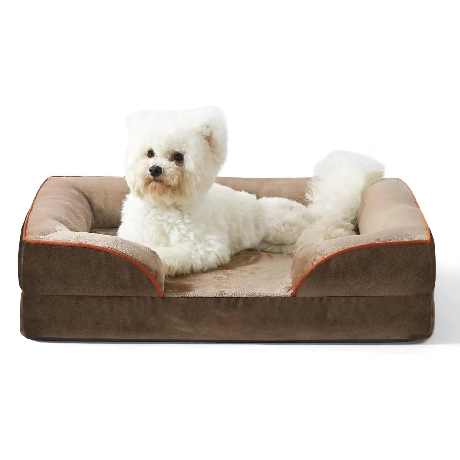Antistatic Orthopedic Waterproof Dog Bed Foam Sofa with Removable Washable Cover Lining and Nonskid Bottom Couch for Dogs