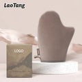 Private Label Custom Logo Double Side Microfiber Soft Velvet Waterproof Sponge Sunless Tanning Mitt Washable Tanning Mitt