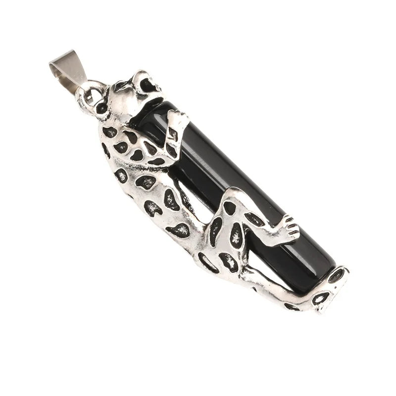 Personalized Versatile Necklace Hip Hop Style Men's Stainless Steel Chain Trend Leopard Couple Pendant Wholesale