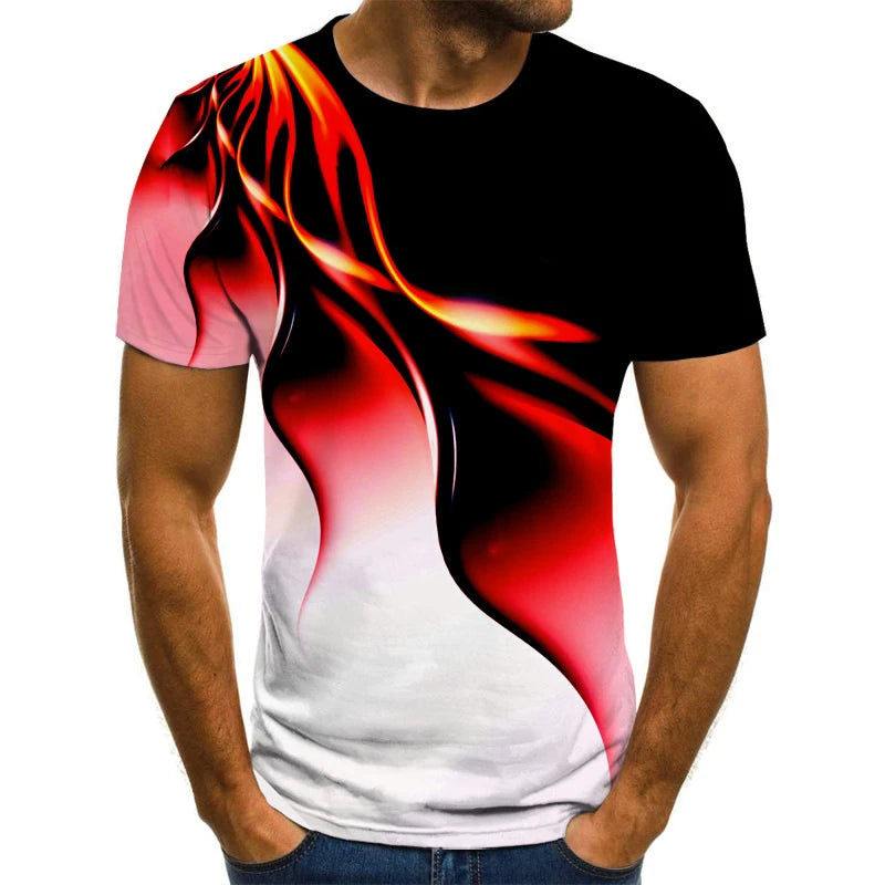 New Arrival Men's 100% Polyester Short Sleeve Regular Fit Printed Breathable Anti-Pilling Eco-Friendly T-Shirt
