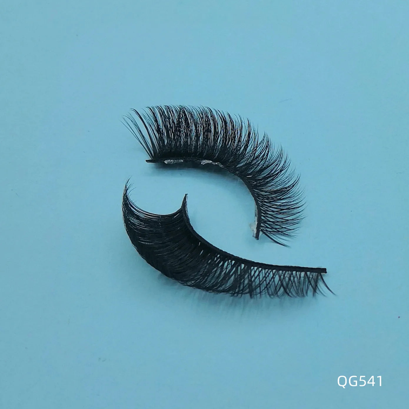 Qg541 Russian Eyelash d Curl Strip Eyelash Extensions Deep Curl Fake Lashes Russian Volume Faux Mink Strip Lashes
