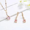 Hot Selling Gold Plated Crystal Women Jewelry Set Necklace Earrings Jewelry Set Women Fashion Luxurious Crystal Jewelry Set