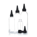 Wholesale 1oz 2oz 4oz 8oz Plastic PET Hair Oil Nozzle Glue Squeeze Bottles With Twist Caps Dispensing Dropper