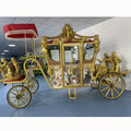 Aristocratic Luxurious Golden Horse Carriage Special Classical Vintage Royal Sculpture Horse Drawn Carriage
