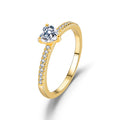 Fashion Ins Heart-shaped Zircon Ring Plating 18K Gold Jewelry Fashion Copper Ring Wedding Ring for Woman Brass Trendy Opp Bag