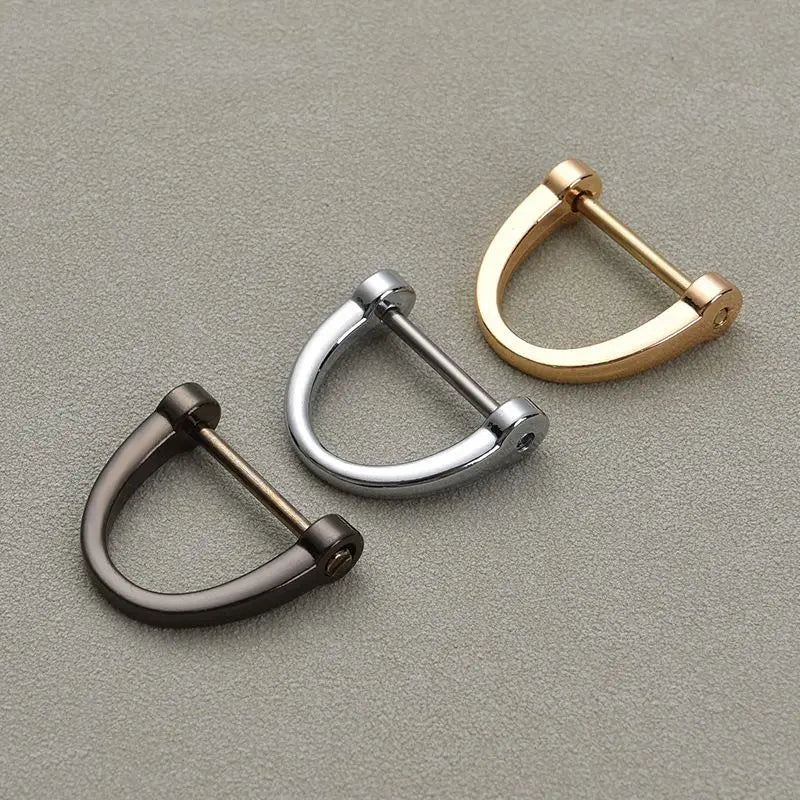 Keyrings Bulk D-ring Clasp Buckle Keychain Ring Hook Screw Pin Joint Connecter Bag Strap Leathercraft Parts with Screw Shackle