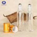 Portable Mini Round Fragrance Oil Perfume Glass Roller Bottle 5ML 10ML Roll-on with Screw Cap for Skin Care Serum