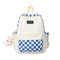 WHolesale Fashion Contrast Color Backpack Korean Lattice Waterproof Style Korean Cute Notebook College Backpack for Women Girls