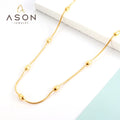 Ason 2023 New Stainless Steel Jewelry Waterproof Necklace 11 Oval Steel Balls Necklace for Women