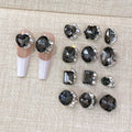 Advanced 3D Transparent Black Diamond Nail Art Accessories Fine Sparkling Love Fat Alloy Nail Rhinestones