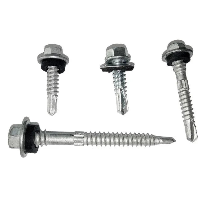 5.5mm 6.3*80 12-14*80mm Dacromet Steel Self Drilling Pvc Roofing Screw Hex Flange Head Tek Screw with EPDM Rubber Washe