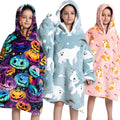 Factory Cheap Winter Luxury Warm Comfortable Kid's Sleepwear Throw Sherpa Blanket Hoodie with Long Sleeves