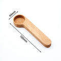 Wholesale Custom Wood Coffee Scoop With Bag Clip Tablespoon Solid Beech Wooden Measuring Scoops Tea Coffee Bean Spoon Clips Gift