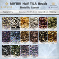 Miyuki Half Tila Beads 5 * 2.3 * 1.9 mm [16 Color Metallic  Luster ]10g Pack