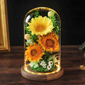 Valentine's Christmas Gift Eternal Flower Sunflower Glass Cover Creative Ornaments for Elder Teachers Birthday Gift