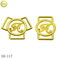 Custom Designer Gold logo Swimwear Charms Zinc Alloy Hollow Letter Bra Strap Buckles for Bikini