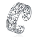 Wholesale Jewelry 925 Sterling Silver Adjustable Wave Open Foot Toe Ring for Women
