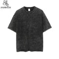 Oversized Acid Washed T Shirt Women Vintage T-shirts Streetwear Tee Shirts Girl Loose Luxury Tops