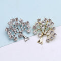 Luxury Plant Accessories Fashion Rhinestone Brooch Pin Tree Shape Brooches for Men and Women Cloth Decoration