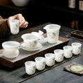 Porcelain ICE-GLASS STYLE Chinese Modern Ceramic Tea Set Gaiwan and Tea Cup