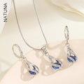 NATUNA Best Selling 18k Gold Plated Silver Zircon Pendant Earrings Necklace Wholesale Jewelry Set