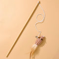 Juicepet Wholesale Plush Squeaky Custom Dog Stick Toy Rod Caterpillar Bell Replaceable Head Teaser Stick