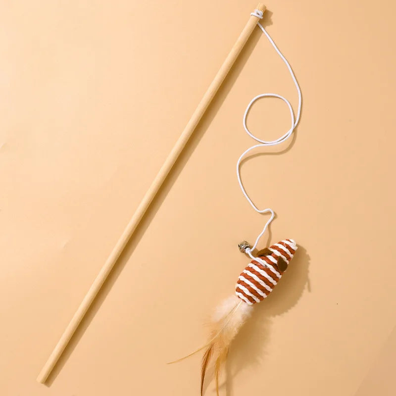 Juicepet Wholesale Plush Squeaky Custom Dog Stick Toy Rod Caterpillar Bell Replaceable Head Teaser Stick