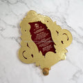 2026 New Arrival for Red Velvet Gold Mirror Acrylic Handmade Luxury Party Food Menu Cards Wedding Stationery Creative Music Pape