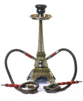 2025 Creative Metal Russian eiffel Tower Hookah Shisha for Arab Double Pipe Paris Tower Portable Hookah Set