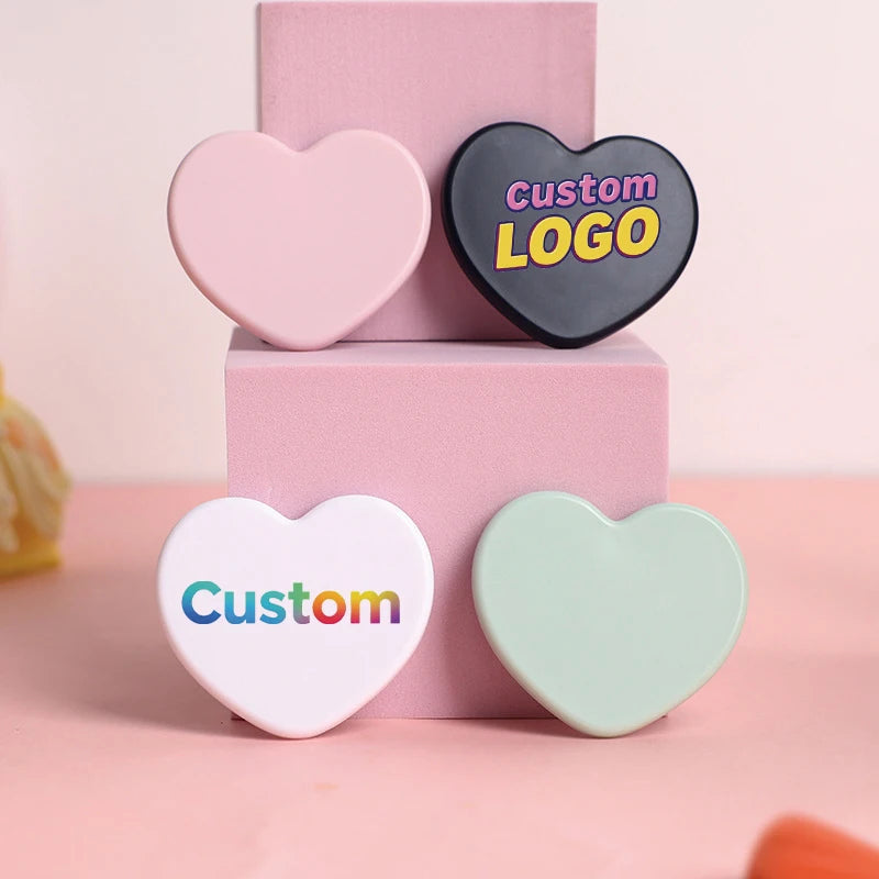 Mini Heart Shape Pocket Makeup Mirror Compact Small Custom logo Personalized Cosmetic Makeup Beauty Mirror Tool Promotional Gift