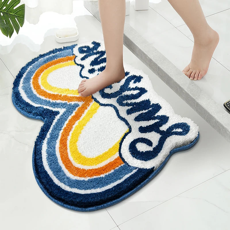 Custom  Shape Washable Indoor Entrance Cute Floor Mat Rug and Carpet