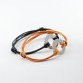 Wholesale Diy Design Silver Steel Charm Engravable Black Cord String Bracelet for Men Women Minimalist Jewelry