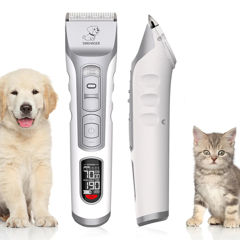 Direct Rechargeable Low Noise Puppy Shaver Kit for Dogs & Cats Ceramic Electric Trimmer Hair Clippers for Pet Grooming