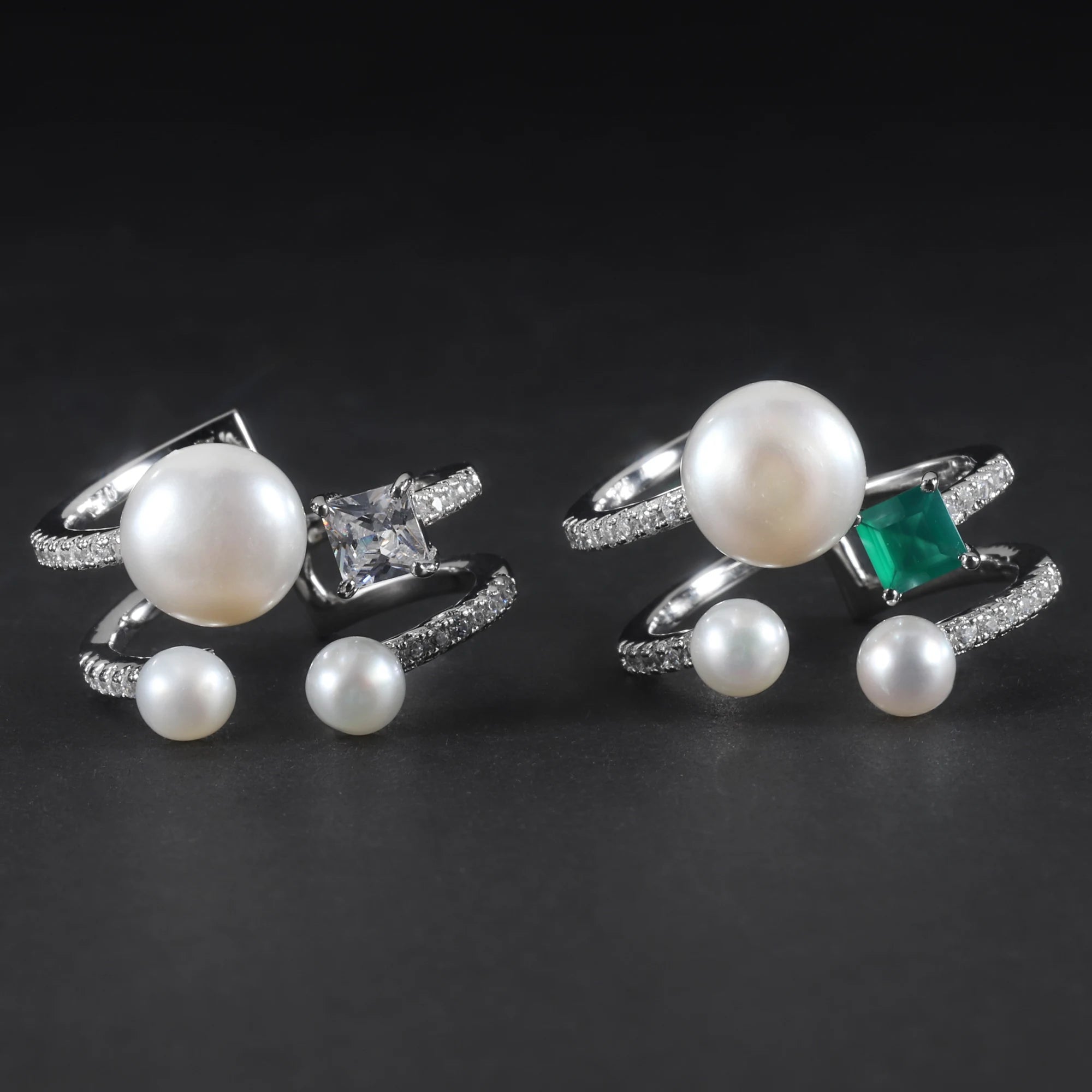 C5794 Abiding Customize Fine Jewelry Factory 4mm Fresh Water Pearl Rings 925 Sterling Silver Jewelry Ring for Girls