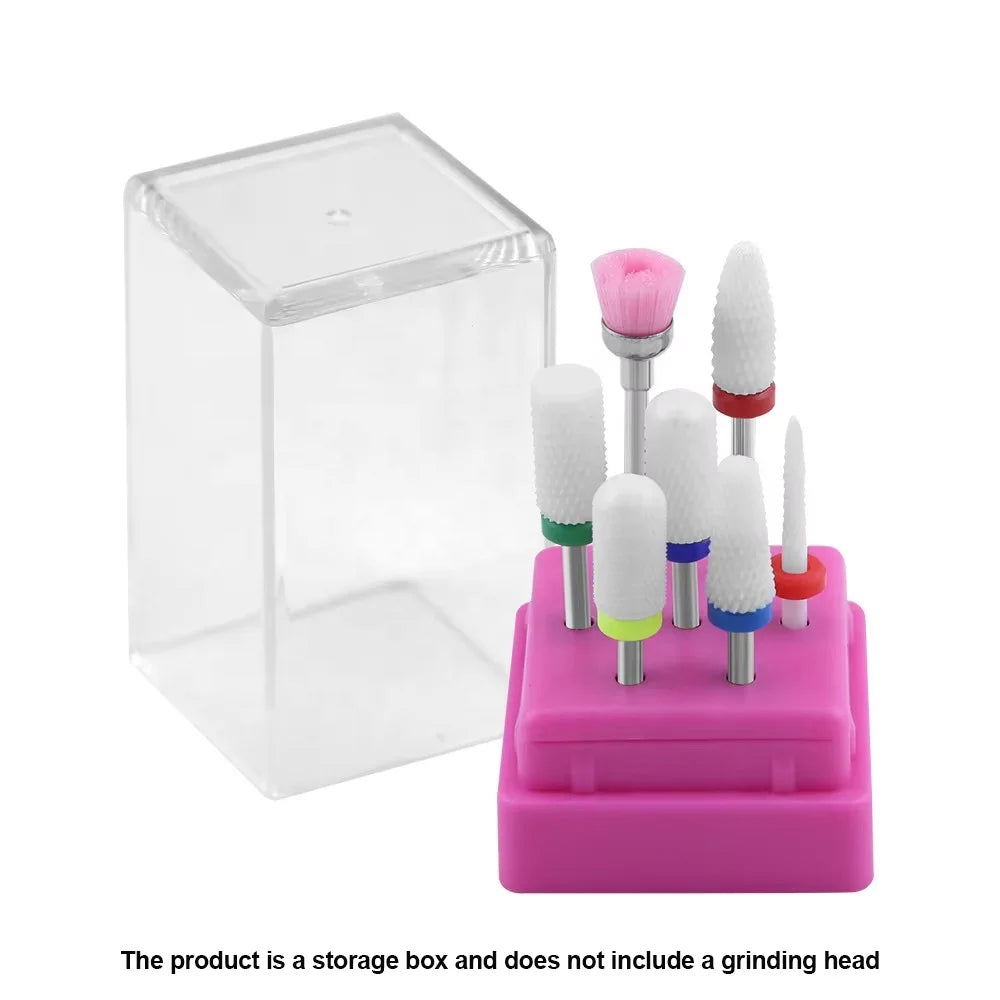 Hot Selling 7-hole Nail Polish Head Easy to Clean Plastic Transparent Storage Box