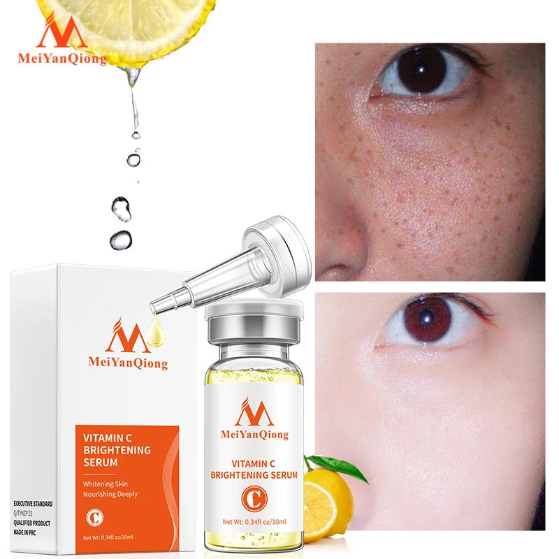Meiyanqiong 10ml Vitamin c Face Brightening Serum Moisturizing Whitening Wrinkle Removing Vitamin c Essential Oil for Skin