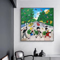 Alec Monopoly Pop Art Modern Handmade Oil on Canvas Fabric Graffiti Art Wall Decor Home Decor