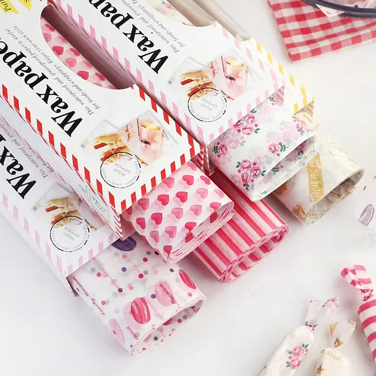 50pcs/roll Safety Greaseproof Waterproof Wax Paper Baking Paper Sheets Bread Sandwich Wrapping Paper