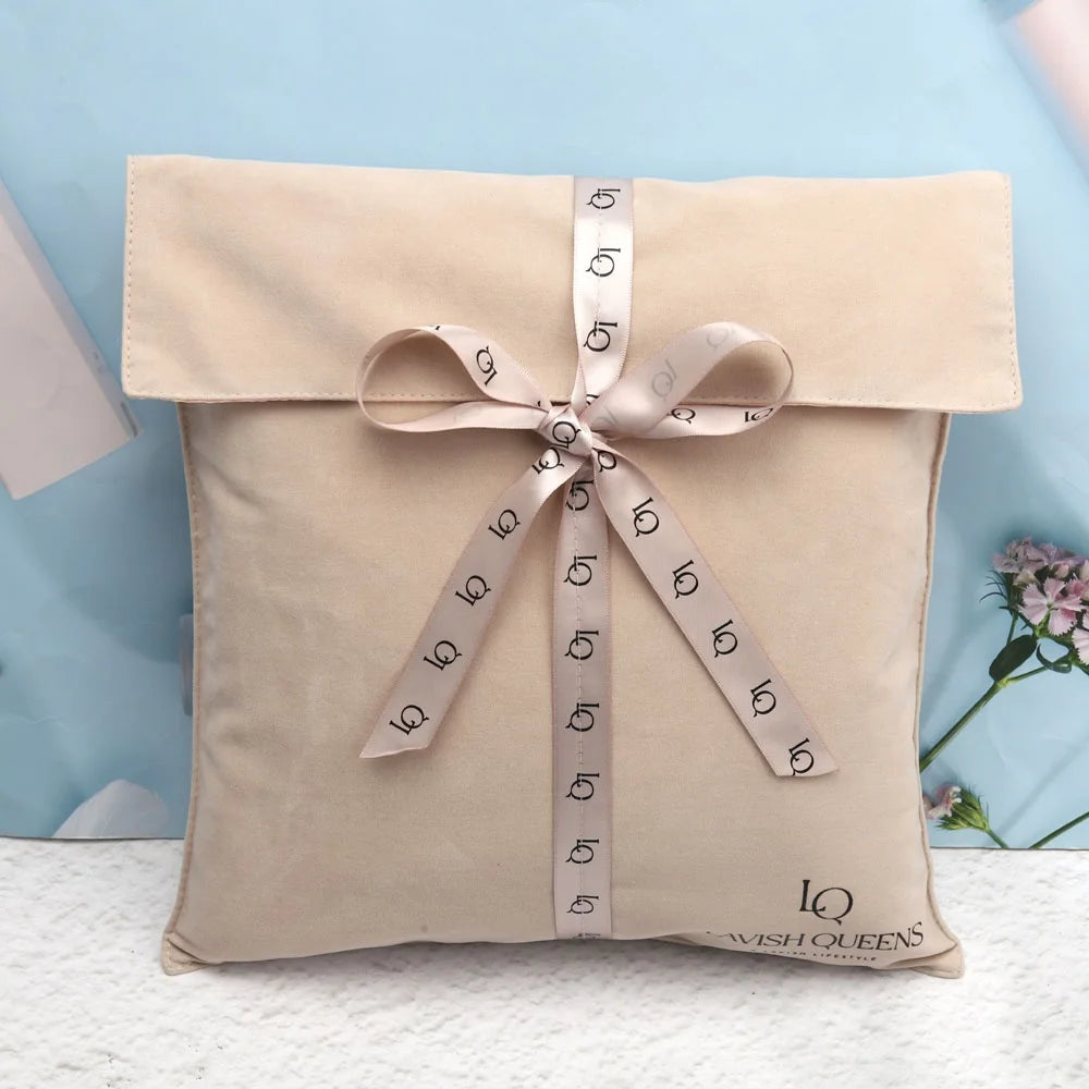 Custom Logo Printed Velvet Envelope Dust Flap Packing Bag Luxulry Envelope Gift Jewelry Pouch