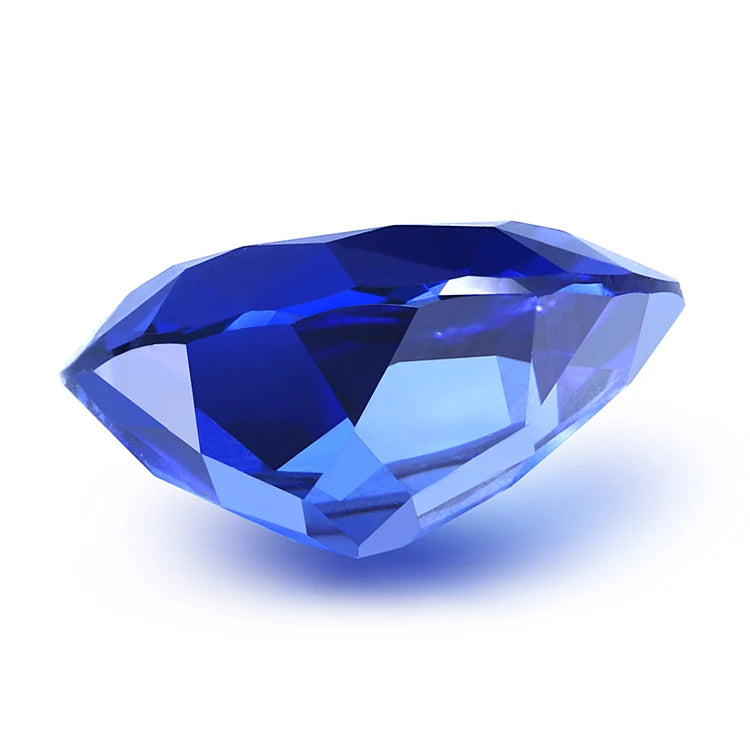 Wholesale Fancy Beautiful Synthetic Emerald Cut Lab Grown Blue Sapphire Gemstones for Making Jewelry Rings