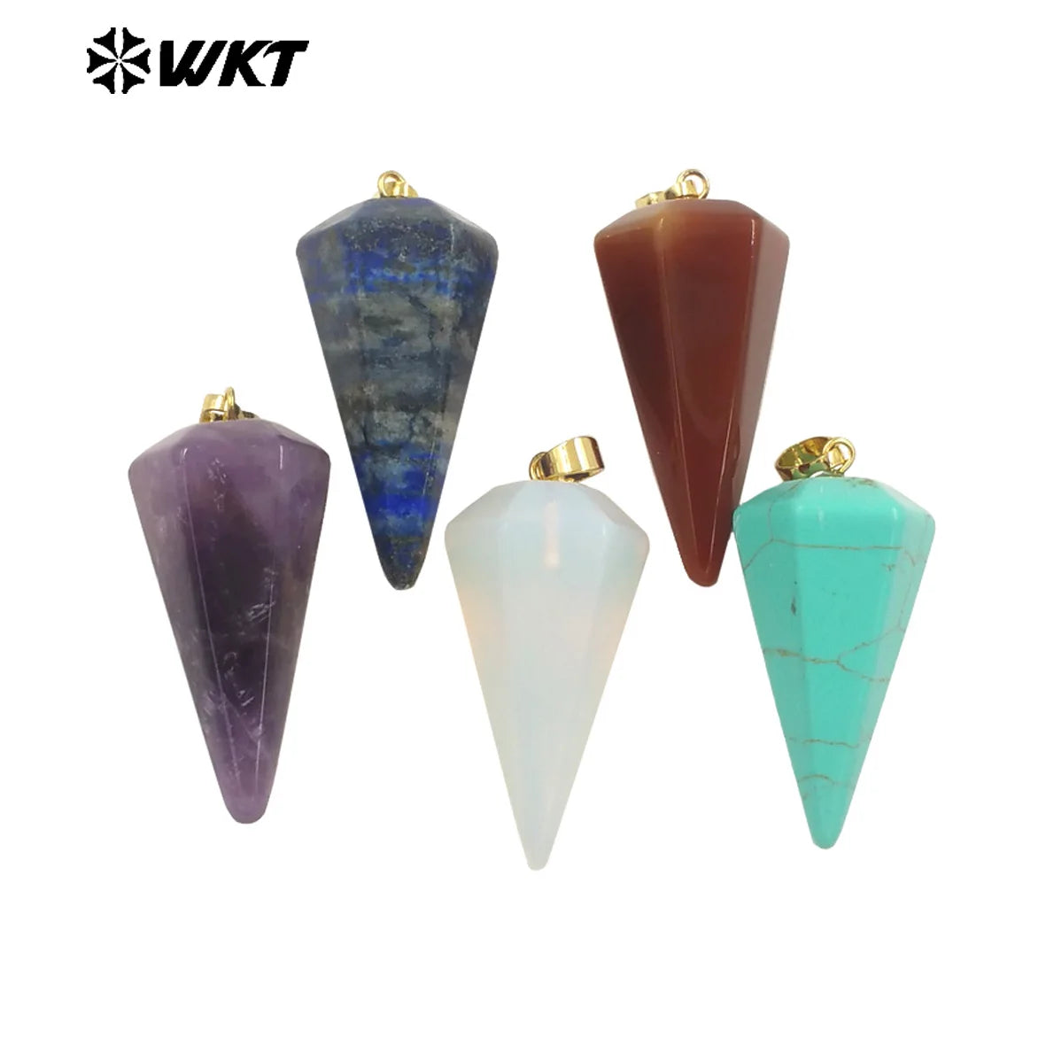 WT-P1803 Elegant Pretty Bohemia Style Pendant Tapered Gemstone Women Jewelry Accessories DIY Pendant Natural Gemstone Pendant