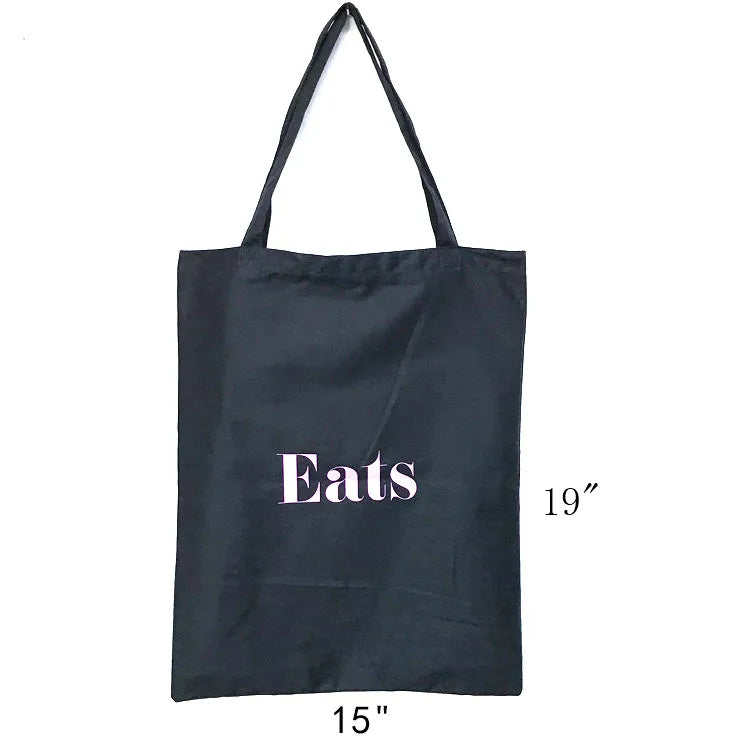 Factory Wholesale Custom Logo Eco Twill Black Denim Cotton Shopping Bag Promotional Advertising Printable Canvas Tote Bags