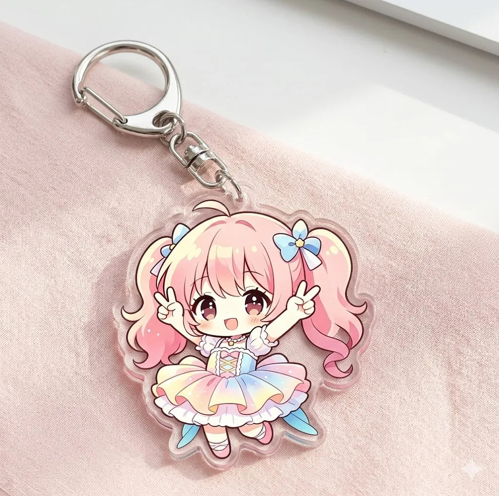 Cute Mini Bucket Lazy Doll Keychain Liquid Drift Bottle Luxury Acrylic Key Chain Car Key Holder Women Bag Pendant Jewelry Gifts