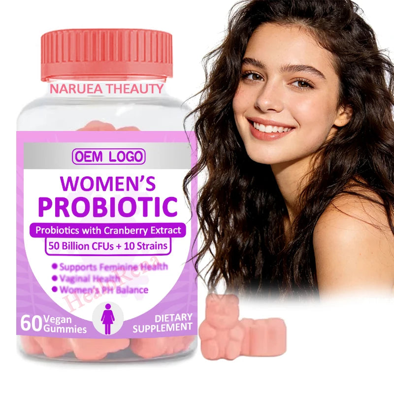 China Manufacturer Sugar Free Women's Health Pre and Probiotics Blend Gummy Supplements with Cranberry for PH Balance