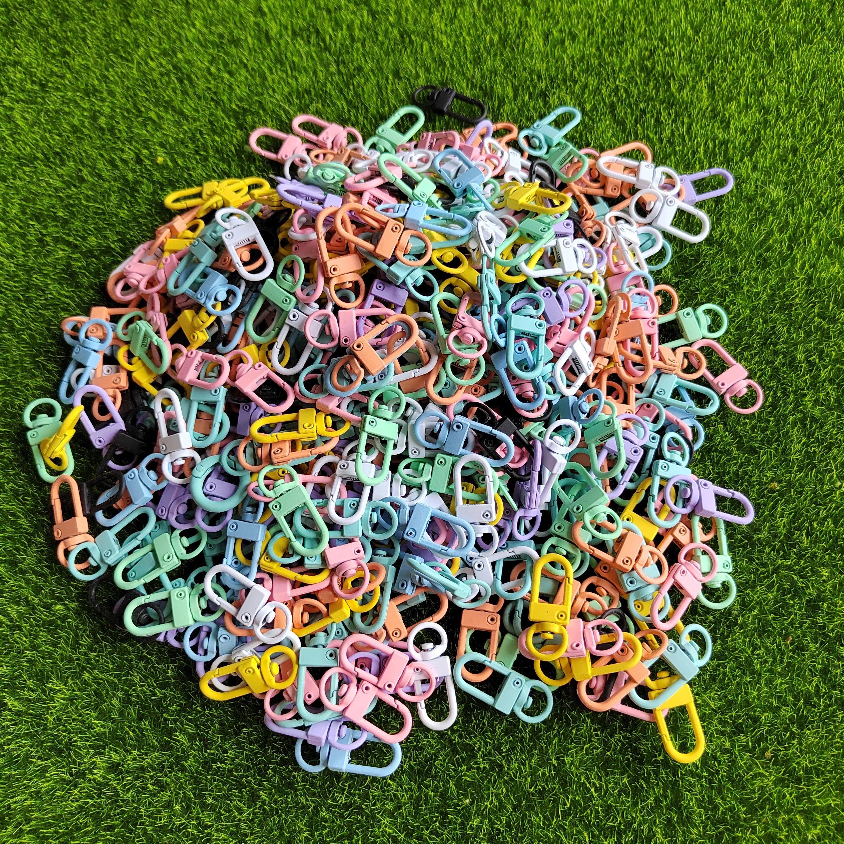 100pcs Flower Snap Lobster Clasp Keychain Colorful Metal Hooks Connectors for DIY Necklace Jewelry Making Handmade Supplies