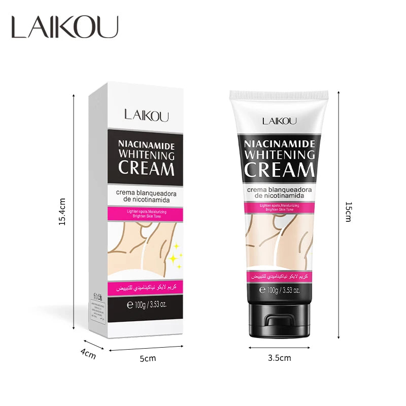 LAIKOU 100g Niacinamide Whitening Moisturizing Lotion Hyaluronic Acid Ingredients Brightening Underarm Body Cream