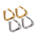 Wholesale PVD 18K Plated Stainless Steel Chunky Earring for Women High End Hollow Stainless Steel Hoop Earrings Costume Jewelry